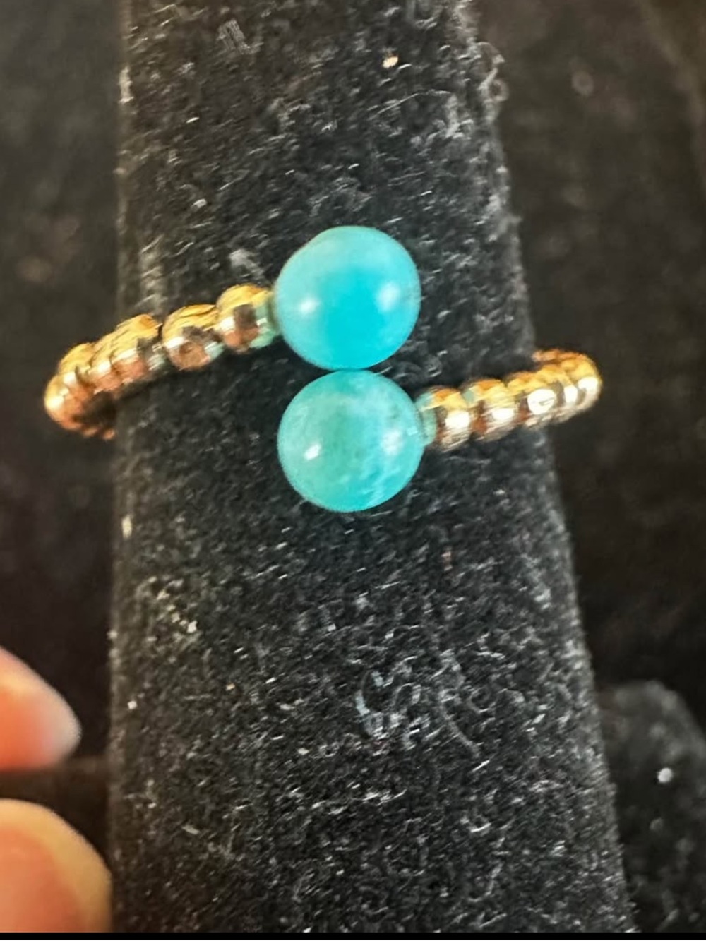 New 14K Solid Real gold aquamarine adjustable ring solid gold aquamarine ring